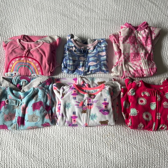 Carter's Other - Bundle of 6 Footie PJs Toddler Girl Size 3T Gently Used